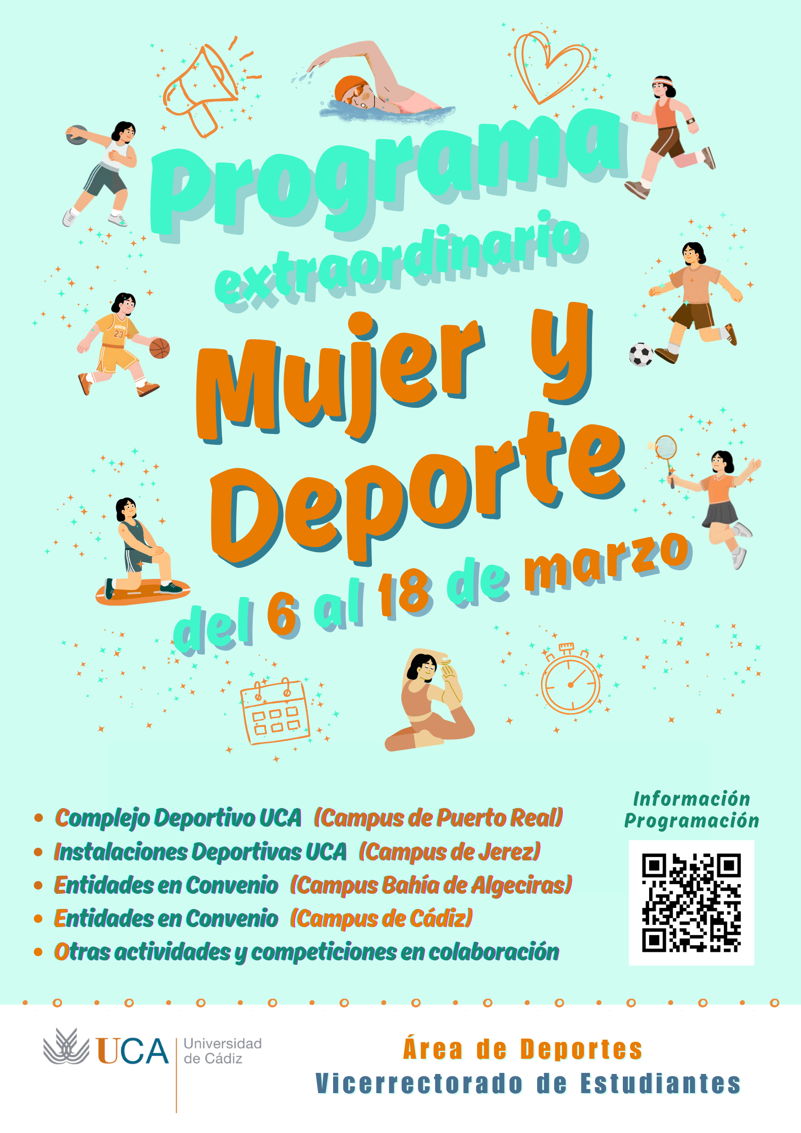 Programa extraordinario Mujer y Deporte en los cuatro campus UCA (6 al 18 de marzo)